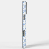 Coques Case-Mate iPhone Motif de flocons d'hiver bleu clair (Verso / Droite)