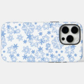 Coques Case-Mate iPhone Motif de flocons d'hiver bleu clair (Verso (horizontal))