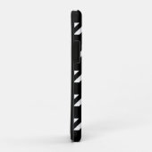 Coques Case-Mate iPhone motif de fond blanc et noir géométrique chic (Dos/Droite)
