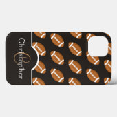 Coques Case-Mate iPhone Motif de football noir Monogram (Verso (horizontal))