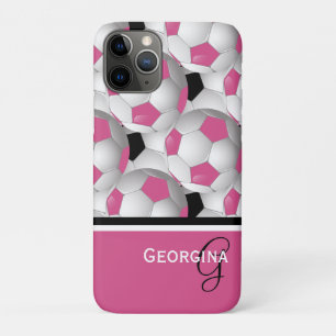 Etui iPhone Case-Mate Motif de football noir rose Monogramme