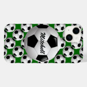 Coques Case-Mate iPhone Motif de football personnalisé (Verso (horizontal))