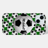 Coques Case-Mate iPhone Motif de football personnalisé (Verso (horizontal))