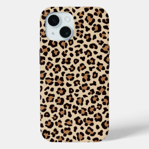 Coque Pour iPhone 15 Motif de fourrure léopard