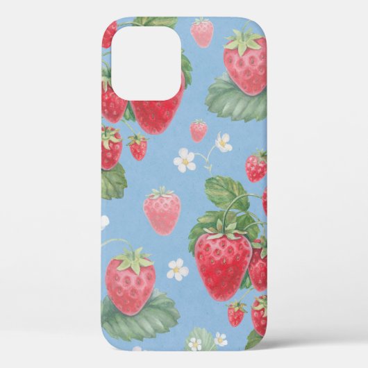 Coques Case-Mate iPhone Motif de fraise aquarelle (Verso)