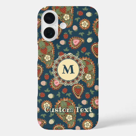 Coques Case-Mate iPhone Motif de fraise Paisley (Verso)