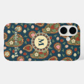 Coques Case-Mate iPhone Motif de fraise Paisley (Verso (horizontal))