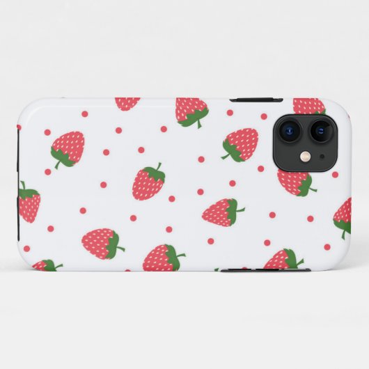 Coques Case-Mate iPhone Motif de fraises (Dos (Horizontal))