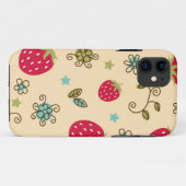 Coques Case-Mate iPhone Motif de fraises (Dos (Horizontal))
