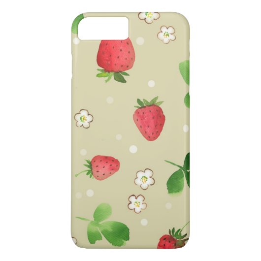 Coques Case-Mate iPhone Motif de fraises d'aquarelle (Dos)