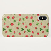Coques Case-Mate iPhone Motif de fraises d'aquarelle (Dos (Horizontal))