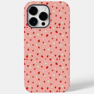 Coque Pour Pour iPhone 14 Pro Max Motif de fraises et de fleurs