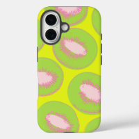 Motif de fruit Pop Art Kiwi en chartreuse et rose