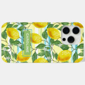 Coques Case-Mate iPhone Motif de Fruits de citron méditerranéen personnali (Verso (horizontal))