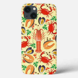 Etui iPhone 13 Motif de fruits de mer