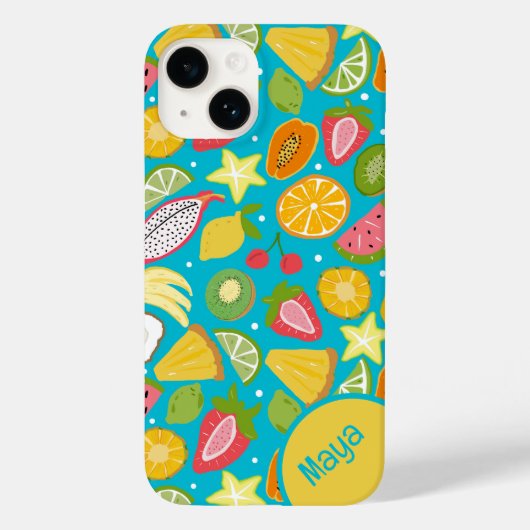 Coques Case-Mate iPhone Motif de fruits tropicaux personnalisé (Verso)