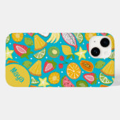 Coques Case-Mate iPhone Motif de fruits tropicaux personnalisé (Verso (horizontal))
