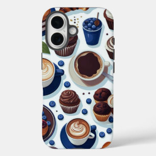Coques iPhone 16 Motif de gâteau au chocolat et au café esthétique