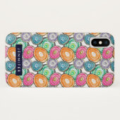 Coques Case-Mate iPhone Motif de géode orange rose pâle (Dos (Horizontal))