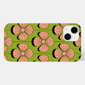 Coques Case-Mate iPhone Motif de géométrie florale rétro - Pétales roses (Verso (horizontal))