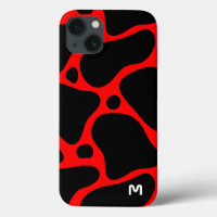 Motif de girafe abstraite rouge et noire