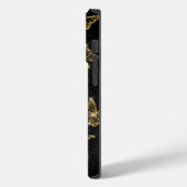 Coques Case-Mate iPhone Motif de glam or et papillons noirs (Verso / Gauche)