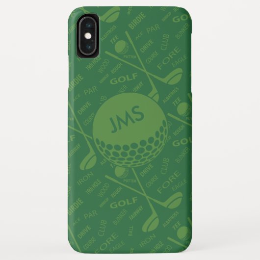 Coques Case-Mate iPhone Motif de Golfeur subtil monogramme (Dos)