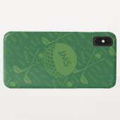 Coques Case-Mate iPhone Motif de Golfeur subtil monogramme (Dos (Horizontal))