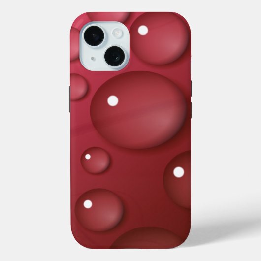 Coques Case-Mate iPhone Motif de goutte d'eau rouge (Verso)