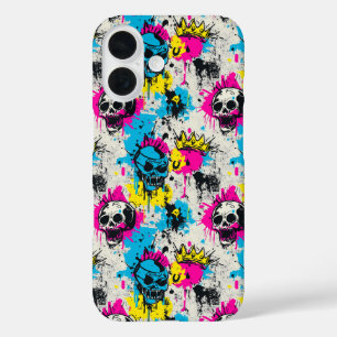 Coques iPhone 16 Motif de graffiti avec des couleurs néon et un sty