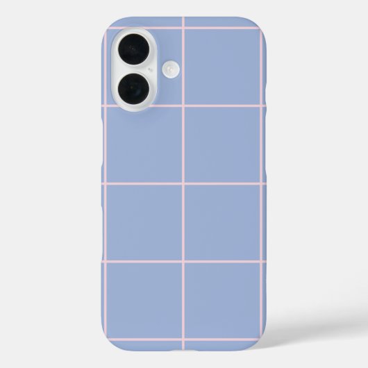 Coques Case-Mate iPhone Motif de grille bleu clair et rose (Verso)