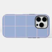 Coques Case-Mate iPhone Motif de grille bleu clair et rose (Verso (horizontal))