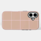 Coques Case-Mate iPhone Motif de grille en beige chaud et carreaux minimal (Verso (horizontal))