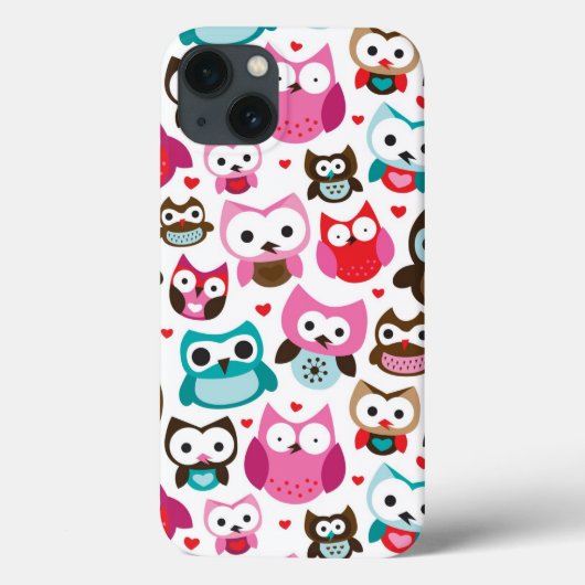 Coques Case-Mate iPhone motif de hibou coloré (Verso)