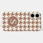 Coques Case-Mate iPhone Motif de Houndstooth Mocha Mousse et blanc (Verso (horizontal))
