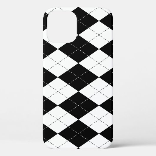 Coques Case-Mate iPhone Motif de Jacquard géométrique noir blanc (Verso)