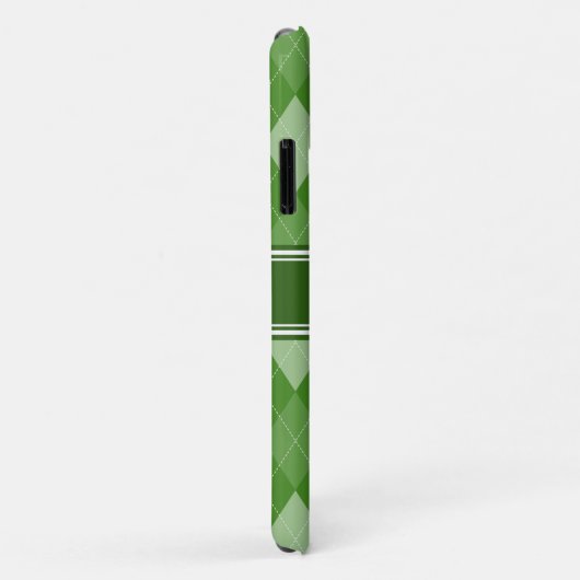 Coques Case-Mate iPhone Motif de Jacquard vert personnalisé avec trèfle (Dos/Droite)