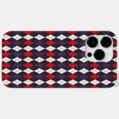 Coques Case-Mate iPhone Motif de Jacquard violet profond rouge (Verso (horizontal))