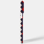 Coques Case-Mate iPhone Motif de Jacquard violet profond rouge (Verso / Droite)