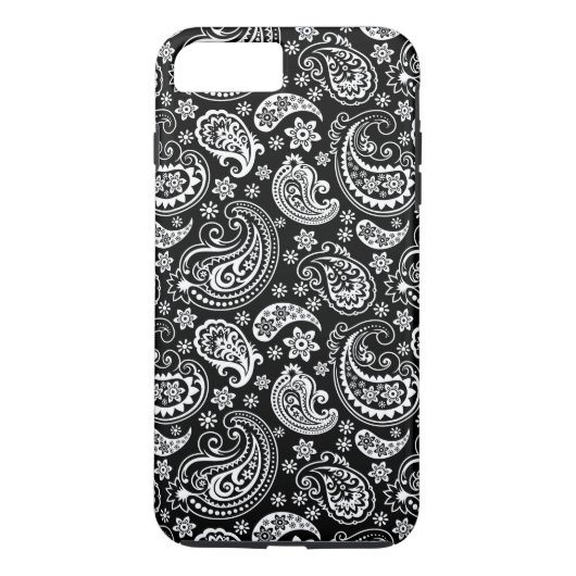 Coques Case-Mate iPhone Motif De Jambon Paisley Noir Et Blanc (Dos)