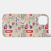 Coques Case-Mate iPhone Motif de journal de Londres (Verso (horizontal))