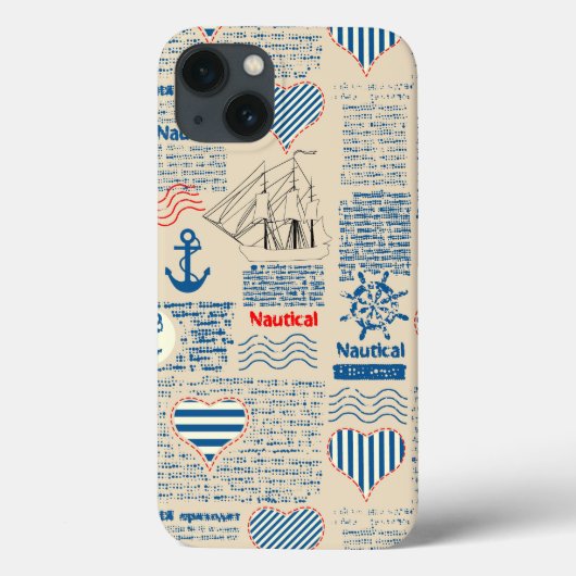 Coques Case-Mate iPhone Motif de journal nautique (Verso)