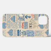 Coques Case-Mate iPhone Motif de journal nautique (Verso (horizontal))