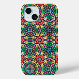 Coque Pour iPhone 15 Motif de kaléidoscope coloré