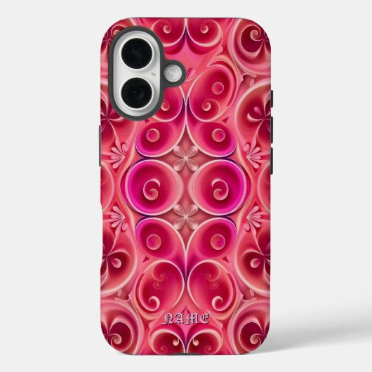 Coques Case-Mate iPhone Motif de Kaleidoscope rose (Verso)