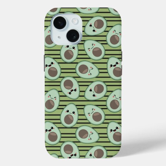Coques Case-Mate iPhone Motif de Kawaii Avocado (Verso)