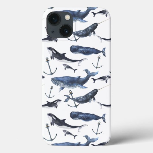 Coques Case-Mate iPhone Motif de la baleine et de la Ancre (Verso)