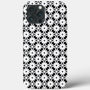 Case-Mate iPhone Case Motif de la chaîne de fleurs de papier blanc noir