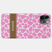 Coques Case-Mate iPhone Motif de la Girafe rose (Dos (Horizontal))