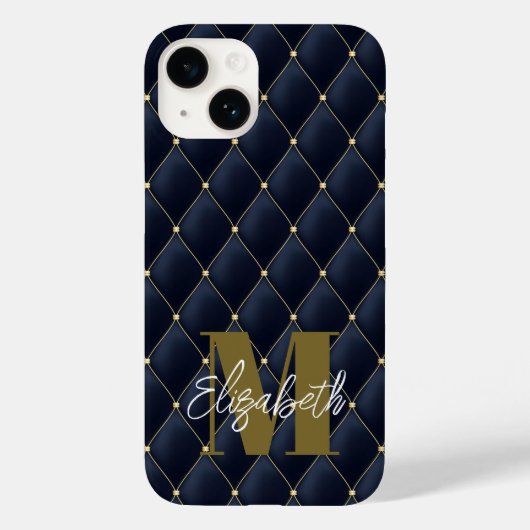 Coques Case-Mate iPhone Motif de la marine Monogram Gold (Verso)